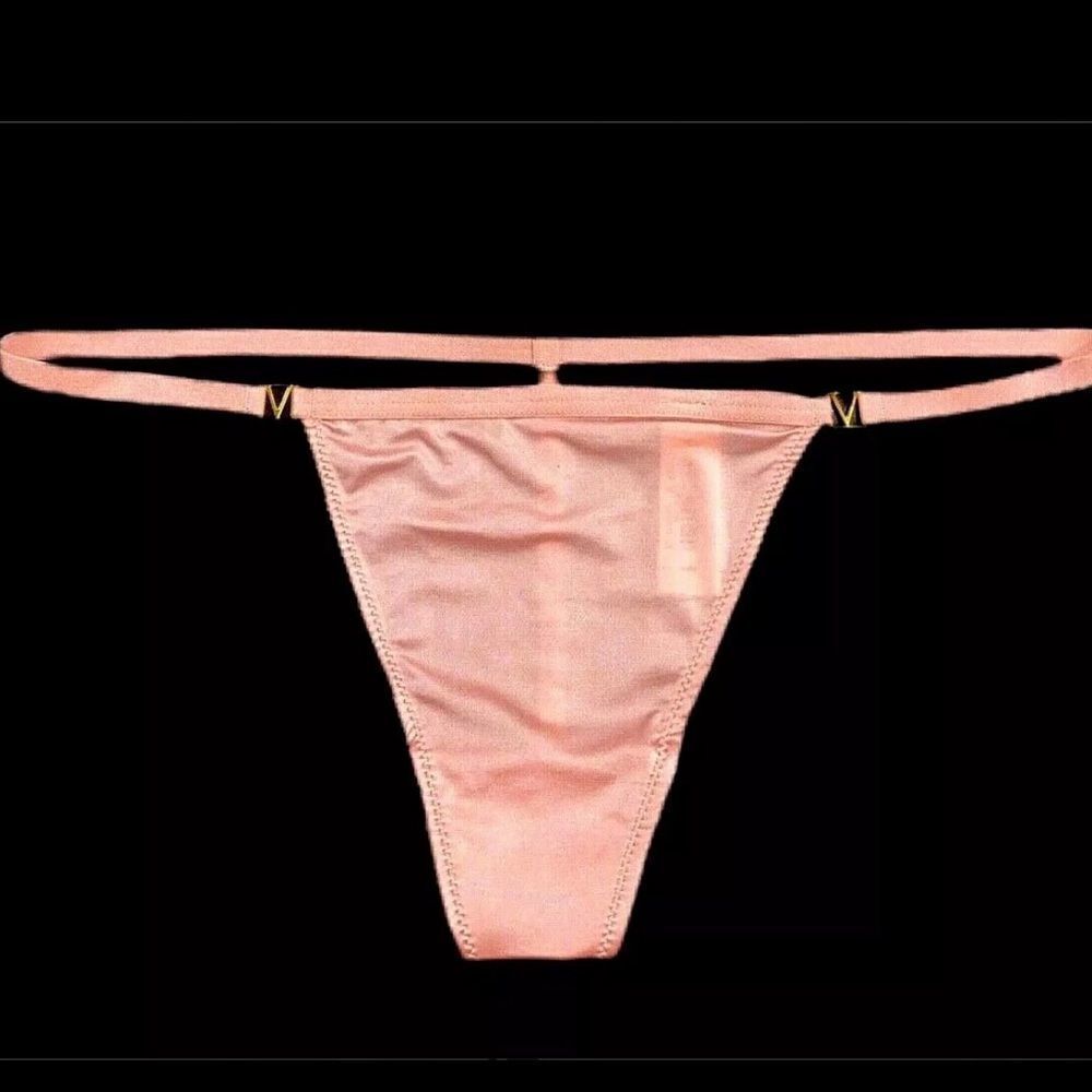 Victoria's Secret Very Sexy LOVE Smooth Satiny V string panty Demure Pink